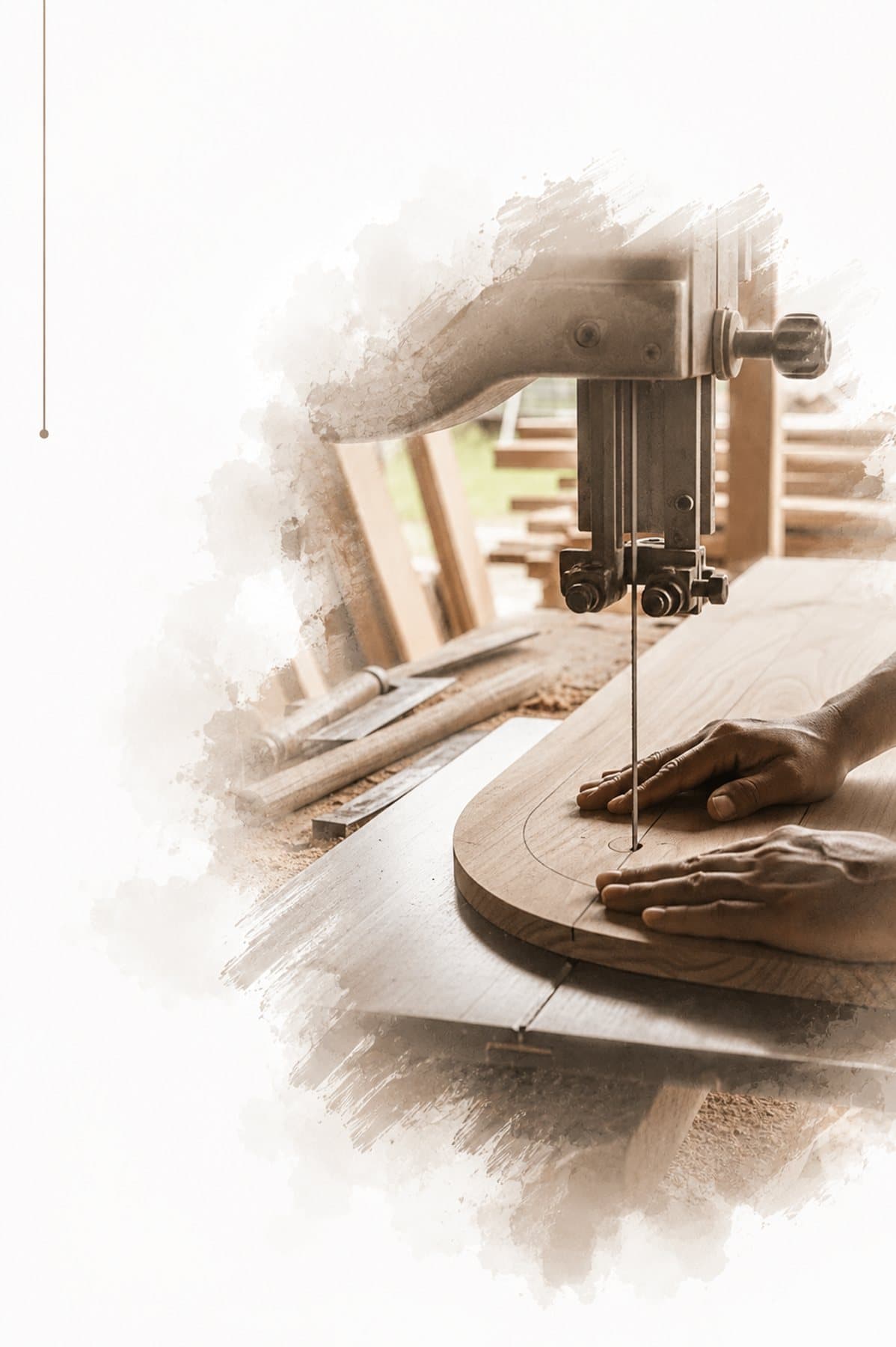 Cutting a curved seat rail on the band saw